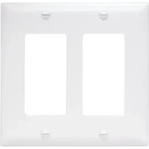 PASS & SEYMOUR TP262WCC30 TradeMaster TP TP262-W Wallplate, 4.687 in L, 4-3/4 in W, 2 -Gang, Nylon, White, Matte