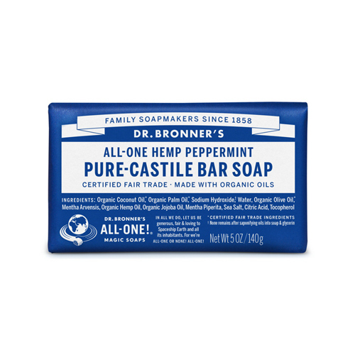 Dr. Bronner's OBPE05-XCP12 Pure-Castile Bar Soap Dr. Bronner's Organic Peppermint Scent 5 oz - pack of 12