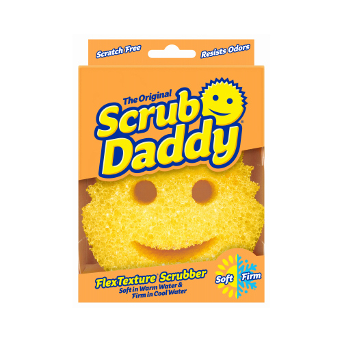 Scrub Daddy SD2013I-XCP6 Scrubber Sponge FlexTexture Heavy Duty For All Purpose Yellow - pack of 6