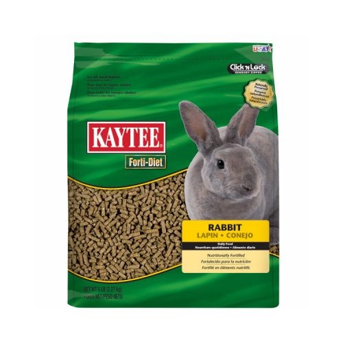 Kaytee 100037186-XCP4 Food Forti-Diet Natural Pellets Rabbit 5 lb - pack of 4