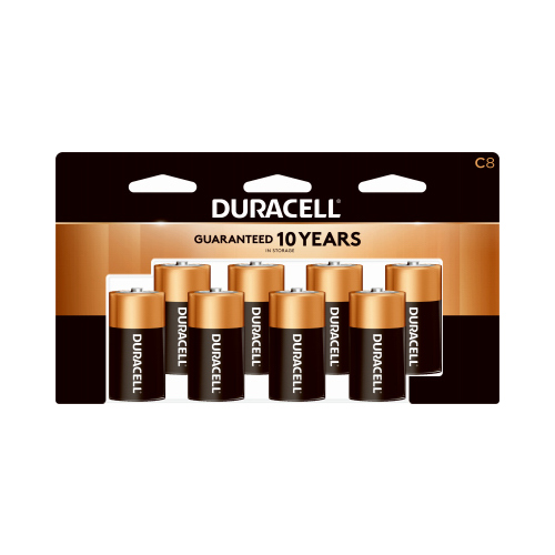 DURACELL 004133319435 Battery, 1.5 V Battery, C Battery, Alkaline, Manganese Dioxide - pack of 8