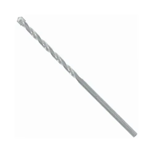 Drill Bit, 1/8 in Dia, 3 in OAL, Percussion, 2-Flute, 10 mm Dia Shank, Straight Shank