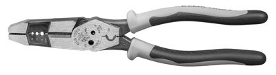 Klein Tools J2158CR Crimper/Cutter/Stripper Strips 10-14 solid and 12-16 stranded wire Ga. 8" L Gray