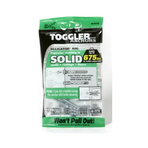 Mechanical Plastics Corp. 50470 Alligator Masonry Anchors, Flanged, .25-In pack of 6