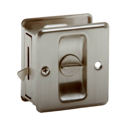 Schlage Residential SC991B-619 Door Lock, Pocket Latch, Brass, Satin Nickel