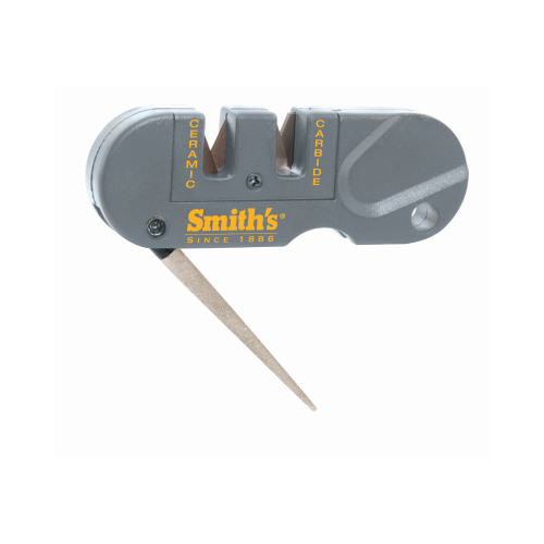 Smith's PP1 Pocket Pal Series Knife Sharpener, 400/800 Grit, Coarse/Fine/Medium, Carbide/Diamond Abrasive