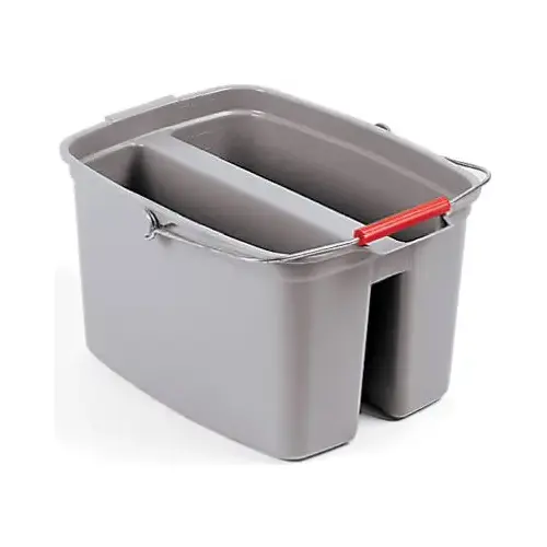 Rubbermaid FG262888GRAY Commercial-Grade Double Bucket, Gray, 19 Qt.