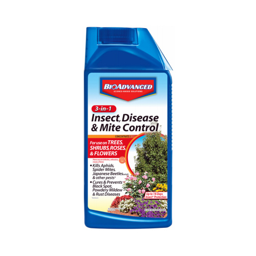 Disease and Mite Control, Liquid, Spray Application, 32 oz Bottle Light Beige/White