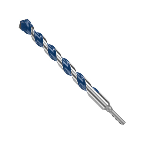 BlueGranite Turbo Hammer Drill Bit, 1 in Dia, 12 in OAL, Milled Flute, 2-Flute, 3/8 in Dia Shank Painted