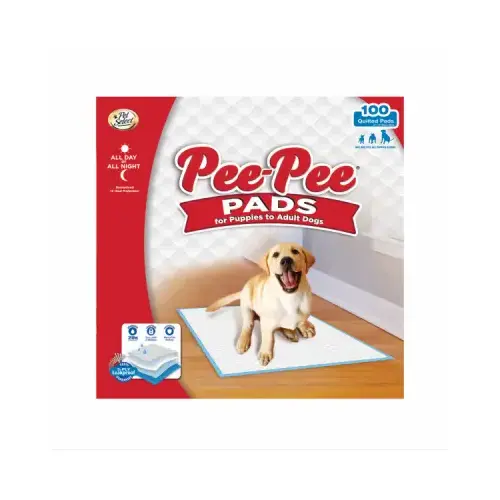 JODI INTERNATIONAL/FOURPAWS 100519823 Pet Select Pee-Pee Pads for Dogs & Puppies, Standard 22 x 22 In., 100-Ct pack of 100