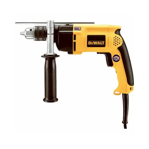Hammer Drill, 8.5 A, Keyed Chuck, 1/2 in Chuck, 0 to 2700 rpm Speed Yellow