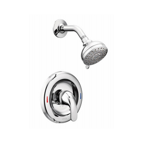 Shower Faucet, 1.75 gpm, Metal, Chrome Plated, Lever Handle, 1-Handle