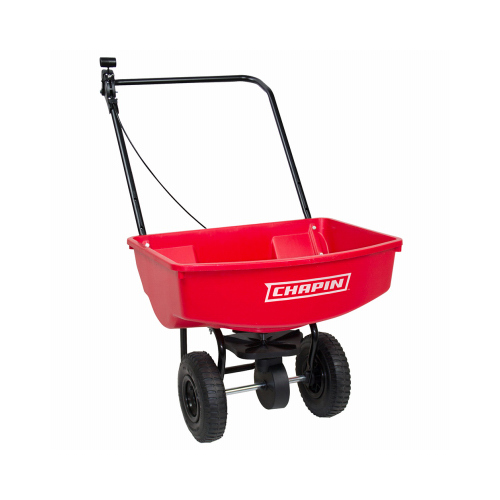Chapin 8001A Residential Lawn Turf Spreader with Rubber Tire, 70 lb Capacity, Powder-Coated Steel Frame, Poly Hopper
