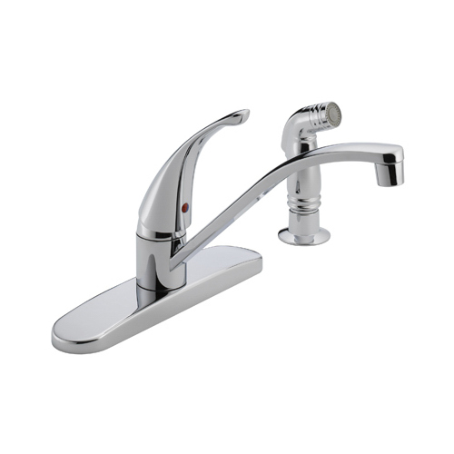 Peerless Tunbridge Series Kitchen Faucet with Side Sprayer, 1.8 gpm, 1-Faucet Handle, Chrome Plated