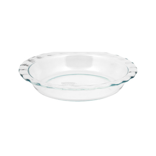 Pyrex 1085800 1105393 Pie Plate, 9-1/2 in Dia, Glass, Clear