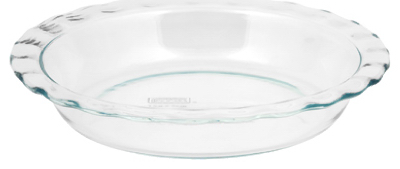 Pyrex 1085800 1105393 Pie Plate, 9-1/2 in Dia, Glass, Clear