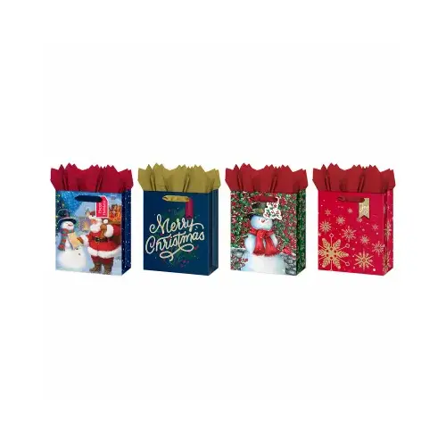 Gift Bag, Traditional Holiday Designs, Medium