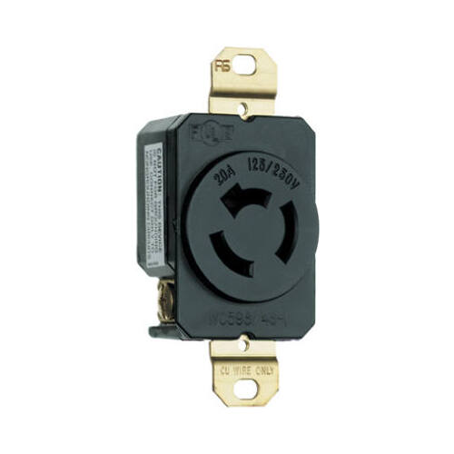 PASS & SEYMOUR 7310 20A 250V BLK LockOutlet