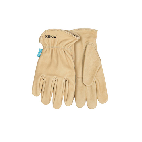 Driver Gloves, Men's, L, Keystone Thumb, Easy-On Cuff, Cowhide Leather, Tan