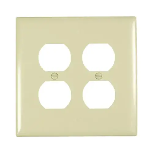 TradeMaster Outlet Wallplate, Jumbo, 1 -Gang, Nylon, Ivory