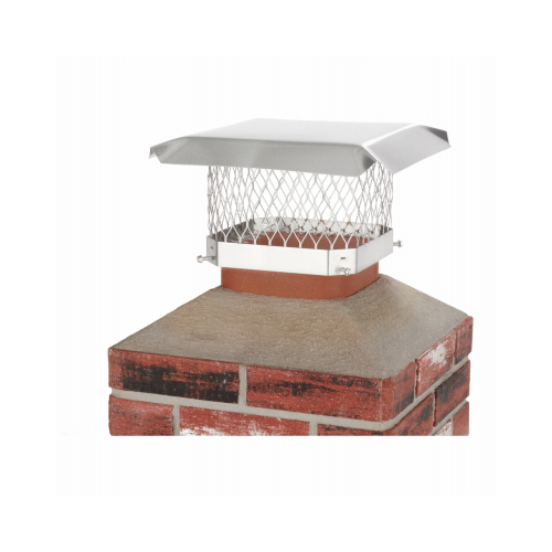 SHELTER SCSS99 Chimney Cap, Stainless Steel, Fits Duct Size: 7-1/2 x 7-1/2 to 9-1/2 x 9-1/2 in