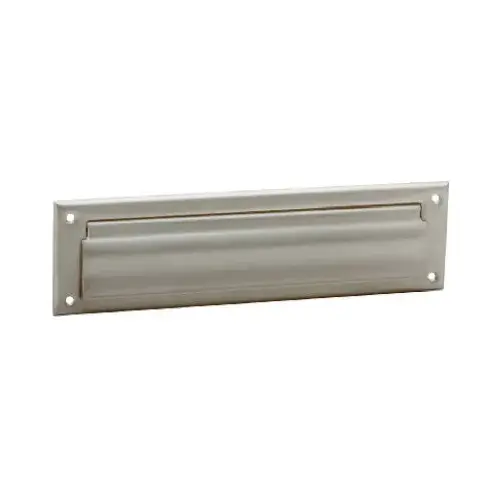 Mail Slot, 3-1/2 in L, 13 in W, Brass, Satin Nickel