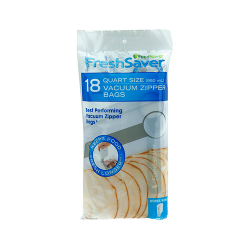 FoodSaver FSFRBZ0216-NP Vacuum Sealer Bags FreshSaver 1 qt Plastic