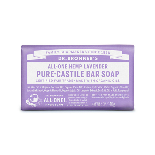 Pure-Castile Bar Soap Dr. Bronner's Organic Lavender Scent 5 oz - pack of 12