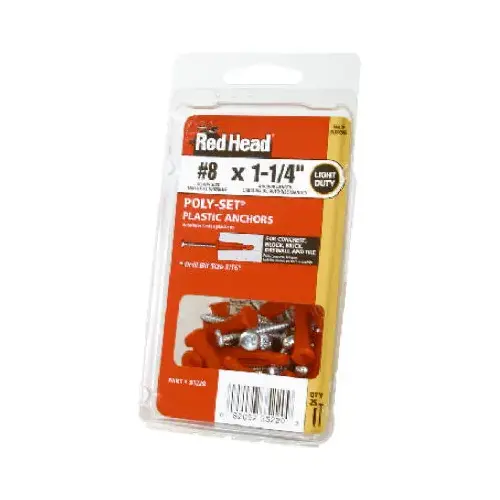 1-1/4 in. Poly-Set Pan Head Phillips Light Duty Anchors with Screws - pack of 25