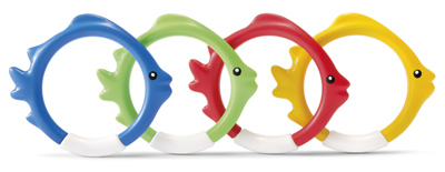 INTEX RECREATION CORPORATION 55507E Age 6-up 4 Color Underwater Fish Rings