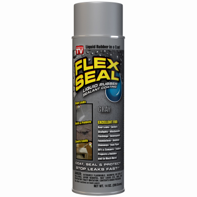 Flex Seal FSGRYR20 US473SL20 Liquid Rubber Sealant, Gray, 14 oz, Can