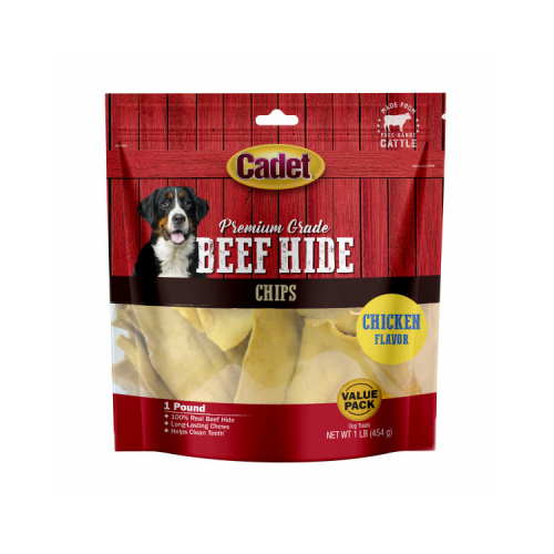 IMS TRADING CORP C10061-16 Gourmet Dog Treats, Rawhide Chips, Chicken, 1-Lb.