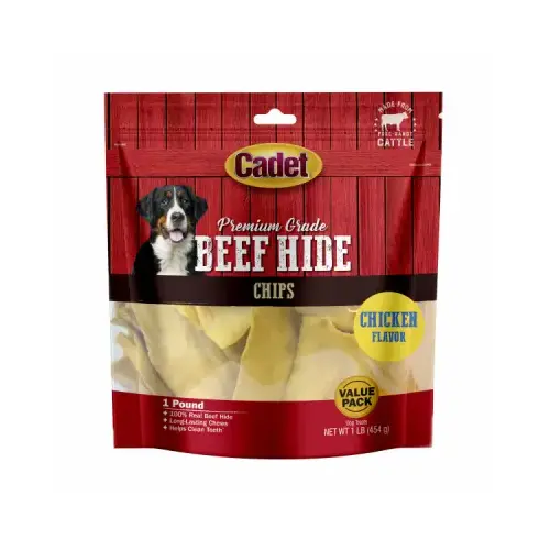 IMS TRADING CORP C10061-16 Gourmet Dog Treats, Rawhide Chips, Chicken, 1-Lb.