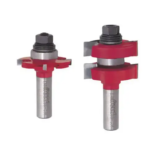 Router Bit Set, 3-1/4 in OAL, 1/2 in Dia Shank, Carbide Pair