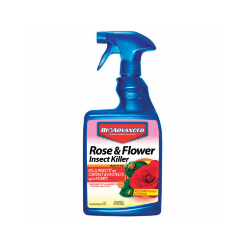 BioAdvanced 708570A Dual Action Rose and Flower Insect Killer, Liquid ...