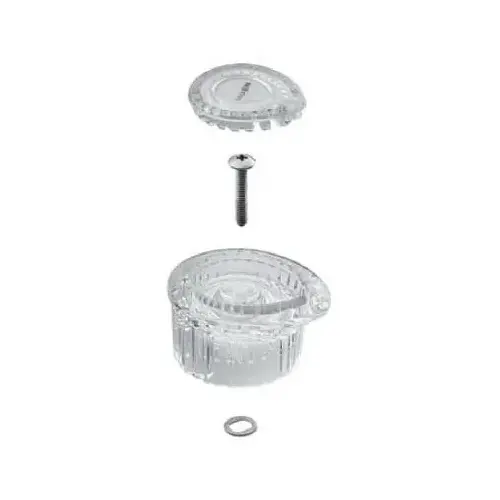 Handle Kit with Cap, Plastic, Chrome Plated, For: Posi-Temp Single Handle Tub/Shower White