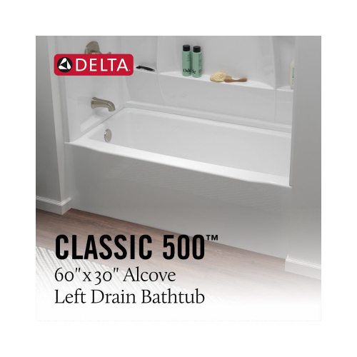 Delta B23607-6030L-WH 60x30" Left Bathtub