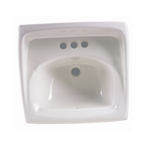 Lucerne Bathroom Sink, Rectangular Basin, 3-Deck Hole, 18-1/4 in OAW, 12-1/8 in OAH