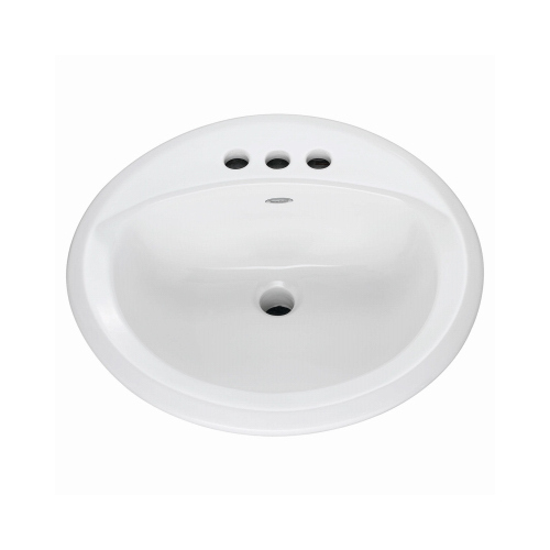 Rondalyn Series Countertop Sink, Round Basin, 3-Deck Hole, 19-1/8 in OAW, 7.79 in OAH