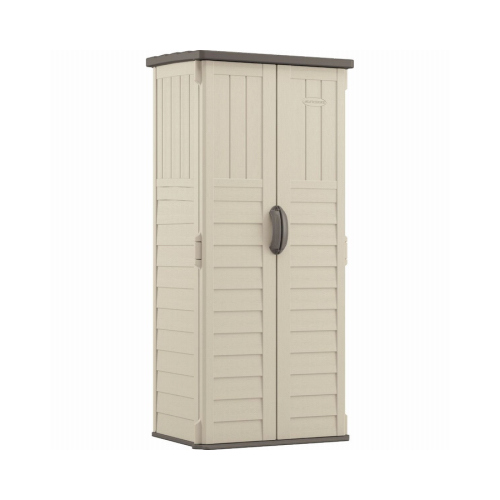 Storage Shed, 22 cu-ft Capacity, 2 ft 8-1/4 in W, 2 ft 1-1/2 in D, 6 ft H, Resin, Stoney/Vanilla