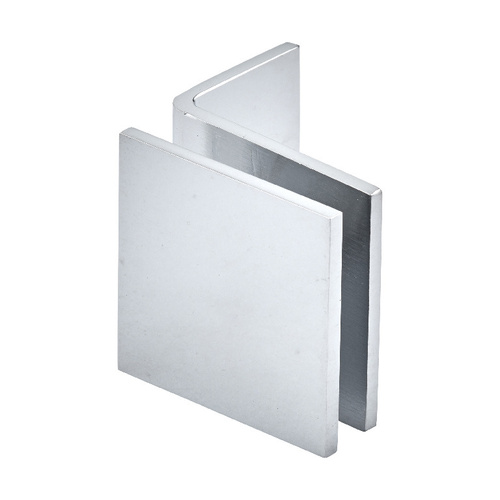 US Horizon CGTW2C 5/32 Inch To 3/16 Inch Clearance Gap Square Wall Mount Glass Clip With Mounting Leg Polished Chrome