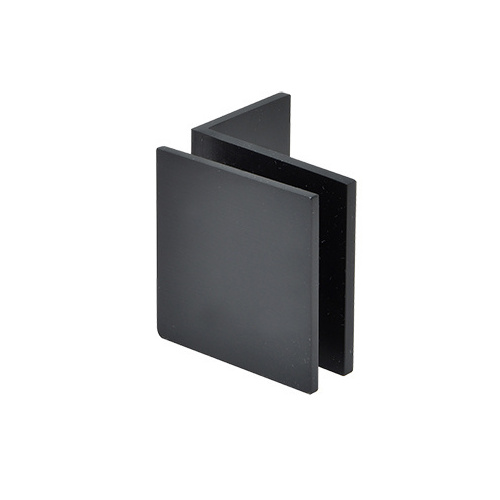 US Horizon CGTW2MB 5/32 Inch To 3/16 Inch Clearance Gap Square Wall Mount Glass Clip With Mounting Leg Matte Black