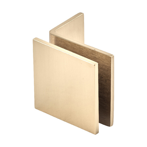 5/32 Inch To 3/16 Inch Clearance Gap Square Wall Mount Glass Clip With Mounting Leg Polished Brass