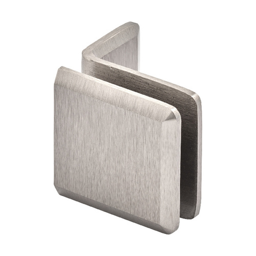 US Horizon CPGTW2BN Beveled Square Glass To Wall Mount Clip With Mounting Leg Brushed Nickel