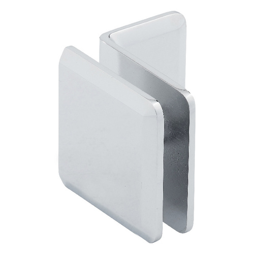 Beveled Square Glass To Wall Mount Clip With Mounting Leg Polished Chrome