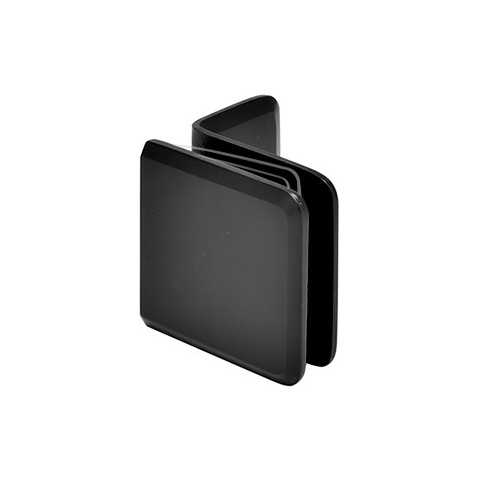 Beveled Square Glass To Wall Mount Clip With Mounting Leg Matte Black
