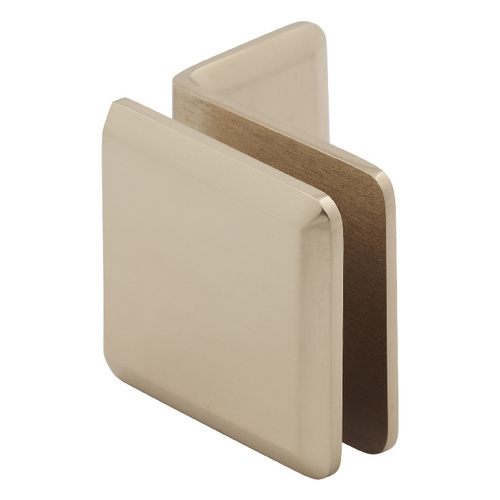 US Horizon CPGTW2PB Beveled Square Glass To Wall Mount Clip With Mounting Leg Polished Brass