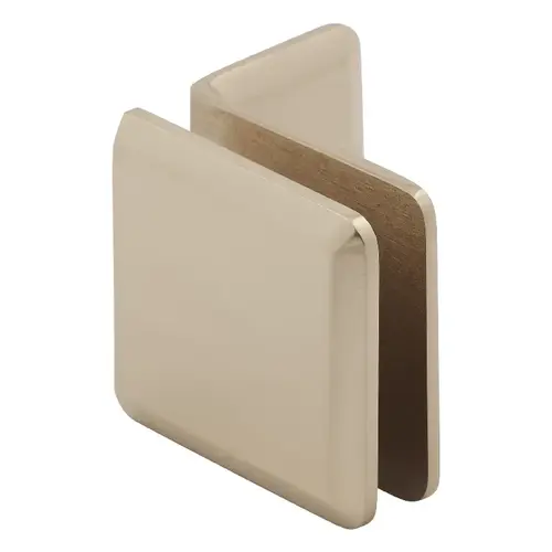 Brixwell CPGTW2PB Beveled Square Glass To Wall Mount Clip With Mounting Leg Polished Brass