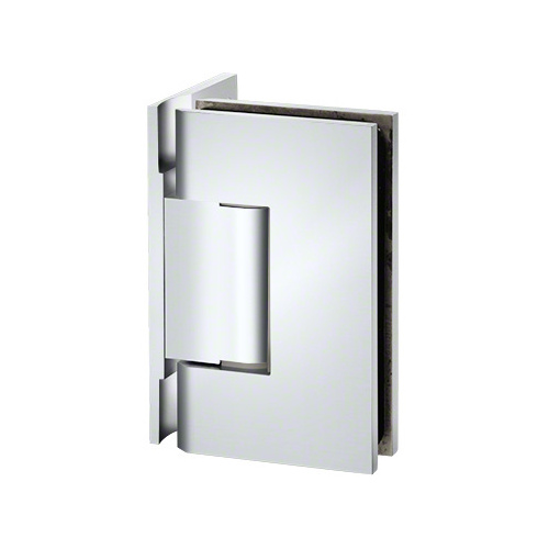 Polished Chrome Wall Mount with Offset Back Plate Adjustable Designer Series Hinge