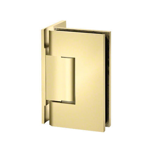Designer Series Shower Door Wall Mount Hinge With Offset Back Plate & 5 Pin Polished Brass